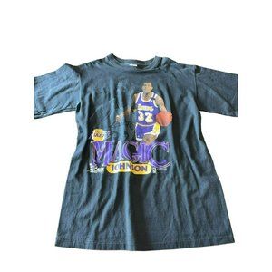 Salem Sportswear 1990 Magic Johnson Vintage Sports Tee Shirt Top Mens L Large